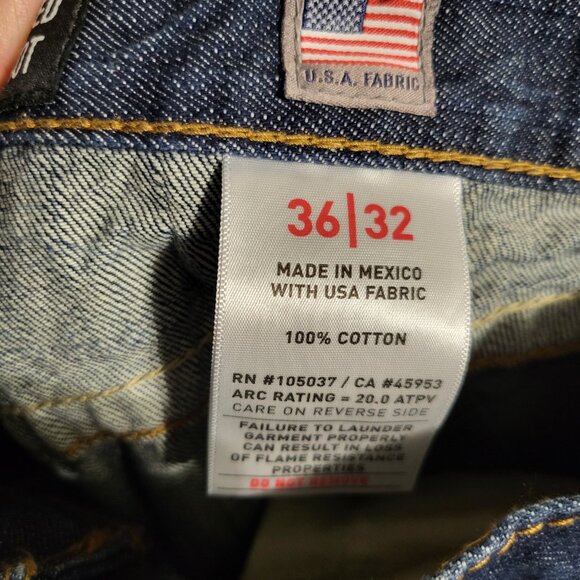 NWOT MENS ARIAT CAT 2 RELAXED BOOT CUT JEANS SZ 36/32 - Picture 8 of 8